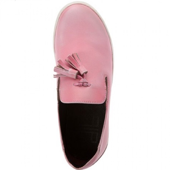 Blush Pink Tassel Detail Slip On Loafer Sneakers - Picture 5 of 8